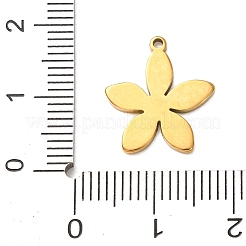 304ステンレスペンダント  花のチャーム  ゴールドカラー  16x14x1mm  穴：1mm&nbsp;STAS-Z204-01G-04