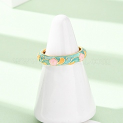 Латунные эмалированные манжеты с открытыми кольцами&nbsp;RJEW-P183-05G-M