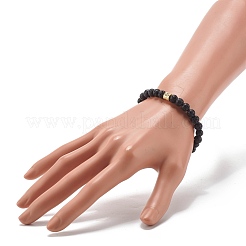 Bracciali elastici per aromaterapia con perline rotonde di roccia lavica naturale&nbsp;BJEW-JB07042