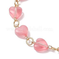 Браслеты из стеклянных бусин в форме сердца для женщины BJEW-JB11529