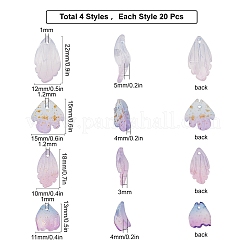 80шт 4 стильные стеклянные подвески&nbsp;GLAA-SC0001-63