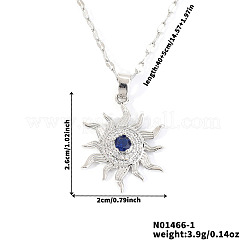 Женские подвески-солнце из латуни с прозрачными и синими кубическими цирконами RG3792-1