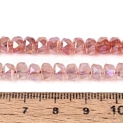 Colliers de perles en verre électroplaqué anti-ternissement imitation jade&nbsp;EGLA-T029-6mm-13G
