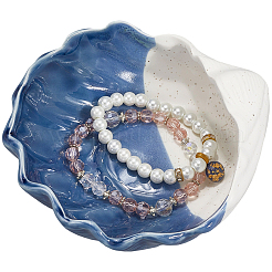 Фарфоровая тарелка для украшений в форме ракушки AJEW-WH2010-77A