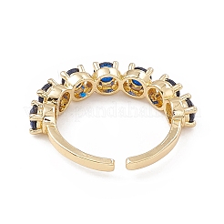 Открытое кольцо-манжета из кубического циркония RJEW-P079-07G-01