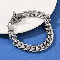 Браслеты из кубинской цепи из нержавеющей стали 304 для мужчин BJEW-I321-01ASP