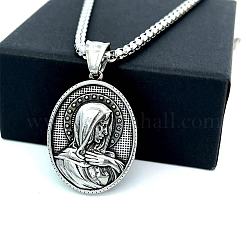 Греческая мифология нержавеющая сталь кулон Дева Мария ожерелья для мужчин AO8356