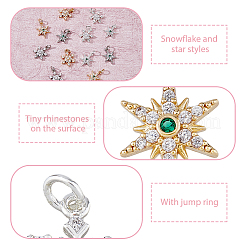 12 шт. 6 подвески из латуни с микропаве из кубического циркония в стиле стойки KK-FH0006-85