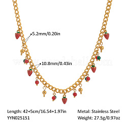 Ожерелья-нагрудники с кисточками из нержавеющей стали 304 с рисунком фруктов DU8784-1