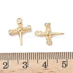 Латунные микропаве прозрачные подвески с фианитом&nbsp;KK-L254-12G