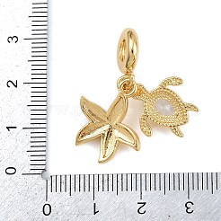 Европейские подвески-подвески из латуни с паве из прозрачного кубического циркония KK-N271-43G