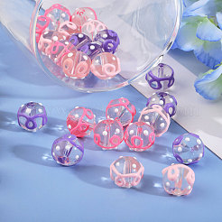 24 шт. 3-х цветные прозрачные стеклянные круглые бусины GLAA-CA0001-55