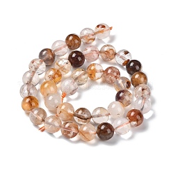 Натуральный желтый гематоидный кварц/золотые целебные кварцевые бусины нити G-P497-02C-02