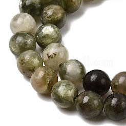 Нити бусин из натурального зеленого лепидолита&nbsp;G-K350-B01-6mm