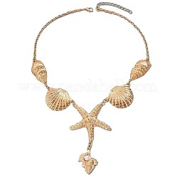 Летние пляжные ожерелья из сплава со стразами в форме ракушки с подвеской в виде морской звезды для женщин&nbsp;FS-WGE00B6-01
