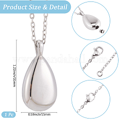 Ожерелья с подвеской в виде урны для праха из нержавеющей стали в форме слезы 201 DIY-CN0003-40P