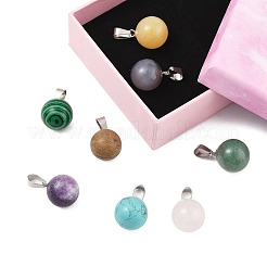 Наборы для самостоятельного изготовления ожерелий с подвесками из натуральных и синтетических драгоценных камней и вощеного шнура DIY-FS0008-47