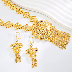 Элегантный модный цветочный латунный кулон ожерелье и серьги комплект для женщин JG6423