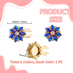 6 шт. запонки из латуни со стразами HJEW-GA00045