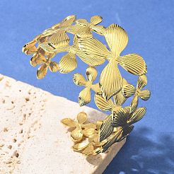 Браслеты-манжеты из нержавеющей стали 304 для женщин&nbsp;LS-BJEW-U019-01G