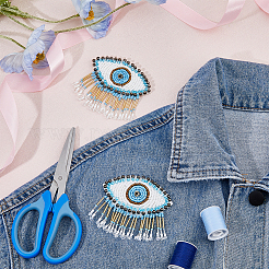 Стеклянный бисер пришивает нашивки с кисточками PATC-WH0010-23