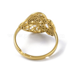 201 ステンレススチール指輪  花  ゴールドカラー  内径：18mm&nbsp;RJEW-C074-08G