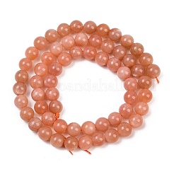 Natürliche sunstone Perlen Stränge&nbsp;G-P621-6mm-01