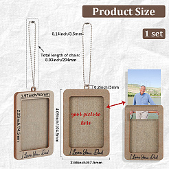 Прямоугольник со словами я люблю тебя папа деревянная подвесная фоторамка&nbsp;HJEW-SP0001-19A