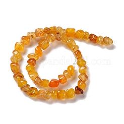 天然石瑪瑙ビーズ連売り  ナゲット  染め＆加熱  ゴールド  5~11x5~12x5~11mm  穴：1~1.4mm  約39~50個/連  14.17~14.96インチ（36~38cm）&nbsp;G-F745-06