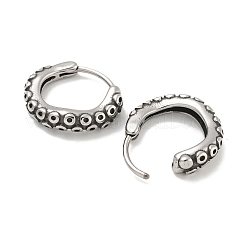 316サージカルステンレスフープピアス  フラットラウンド  アンティークシルバー  14.5x3.5mm&nbsp;EJEW-D096-09K-AS