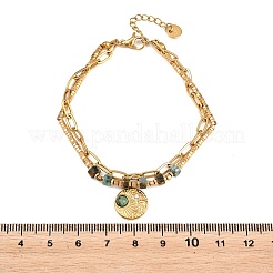 Doppellagige Armbänder aus böhmischer 304 Edelstahlkette und natürlichen sowie synthetischen Edelsteinperlen&nbsp;BJEW-C150-01D-G