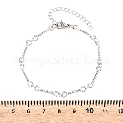 Pulseras de cadena de eslabones trenzados de acero inoxidable 304 para mujer&nbsp;BJEW-A160-09P