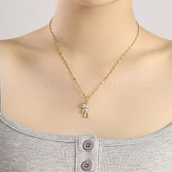 Элегантные модные латунные сверкающие прозрачные кубические цирконии мини-подвеска в виде медведя ожерелья для ключицы для женщин DD6983