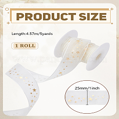 20 ярд ленты горячего тиснения со звездами из полиэстера и шифона SRIB-LP0001-03