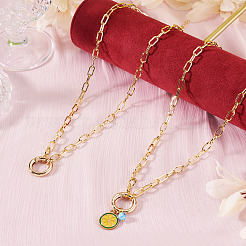 2 collier en chaîne avec trombone en laiton&nbsp;NJEW-TAC0046