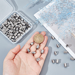 80 шт. 2 стиля 201 европейские бусины из нержавеющей стали&nbsp;STAS-UN0048-16