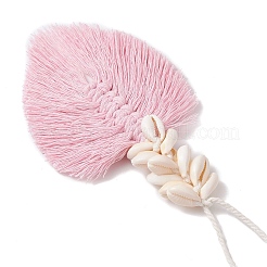 2 pz 2 colori foglia fatto a mano cotone intrecciato macramè ciondolo decorazioni&nbsp;HJEW-JM02824