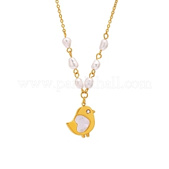 Collana con ciondolo a forma di pulcino in conchiglia naturale&nbsp;WG5B76B-01