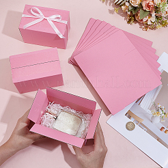 厚紙紙の梱包箱  メーラーボックス  長方形  ショッキングピンク  12.9x8x9cm&nbsp;CON-WH0089-203A