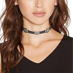 2 шт. 2-цветный богемский сплав и смола&nbsp;NJEW-CL0001-11