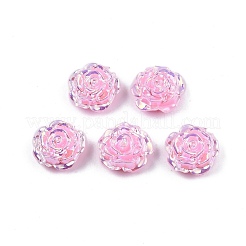 不透明な腹筋プラスチック ビーズ  片穴  花  パールピンク  15x16x6.5mm  穴：1.2mm&nbsp;KY-G019-02H