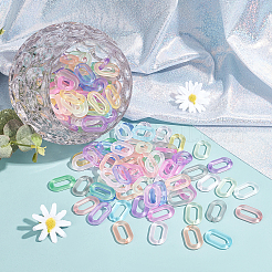 220 шт. 11 цвета прозрачные акриловые соединительные кольца&nbsp;OACR-PH0001-61