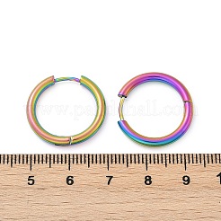 Boucles d'oreilles créoles en acier inoxydable 202&nbsp;EJEW-F111A-20mm-RC