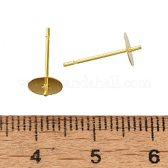 304ステンレススチールスタッドピアス金具  片穴パーツ用  18KGP本金メッキ  14x6mm  ピン：12x0.8mm&nbsp;STAS-P370-01D-G