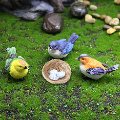 4 Stück 4 Farben Hanffaden simulierte Vogelnest-Display-Dekorationen&nbsp;DJEW-CN0001-43