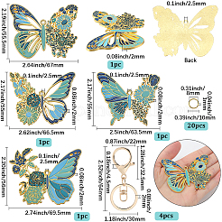 Наборы для самостоятельного изготовления брелоков-подвесок в виде бабочек из эмалевого сплава DIY-SP0003-10A