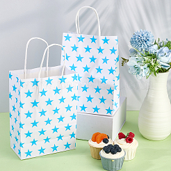 Пакеты из крафт-бумаги с принтом звезд и ручками ABAG-WH20013-08D
