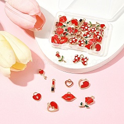 40 шт. 10 стиля ко Дню святого Валентина сплав с эмалевыми подвесками ENAM-FS0002-39