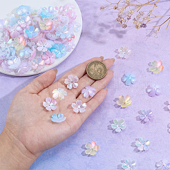 150個 6色アクリル模造シェルビーズキャップ  花  ミックスカラー  17.5x18x5mm  穴：1.8mm  25個/カラー&nbsp;SACR-PH0002-36