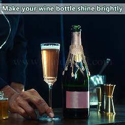 4 шт. подвески для бокалов вина из латуни и железа со стразами&nbsp;HJEW-OC00281